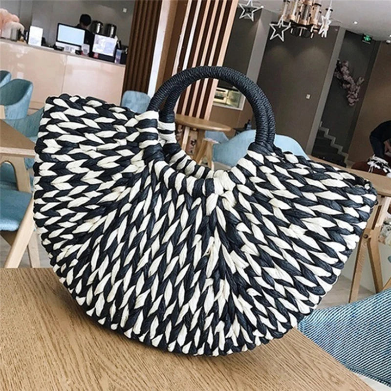 Bolsa Feminina de Tecido Rattan e Vime Natty Gabeiastore.