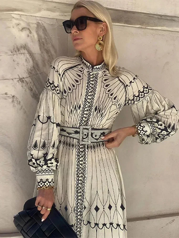 Vestido Florença com Mangas Lanterna GS.