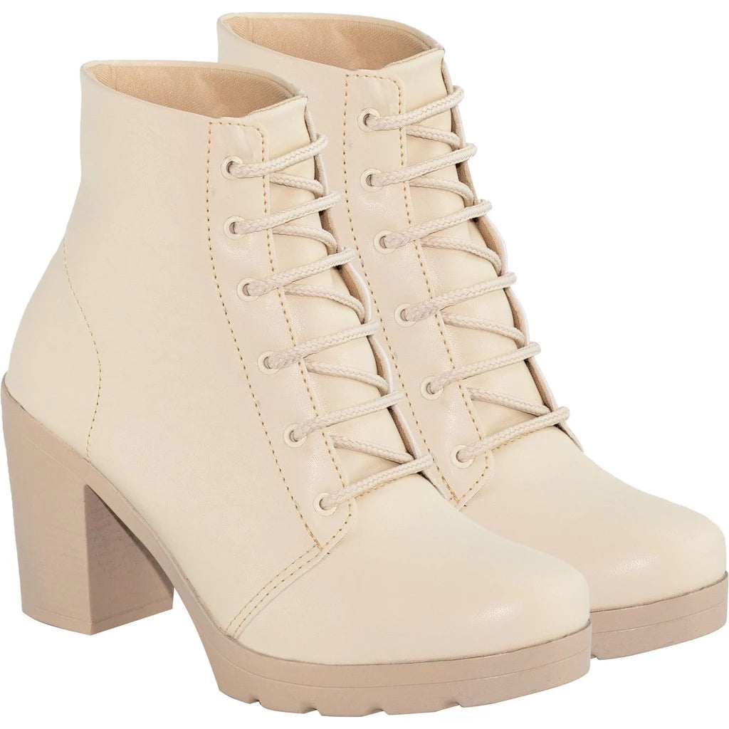 Bota Feminina GS Conforto Coturno Cano Curto Salto Médio Grosso