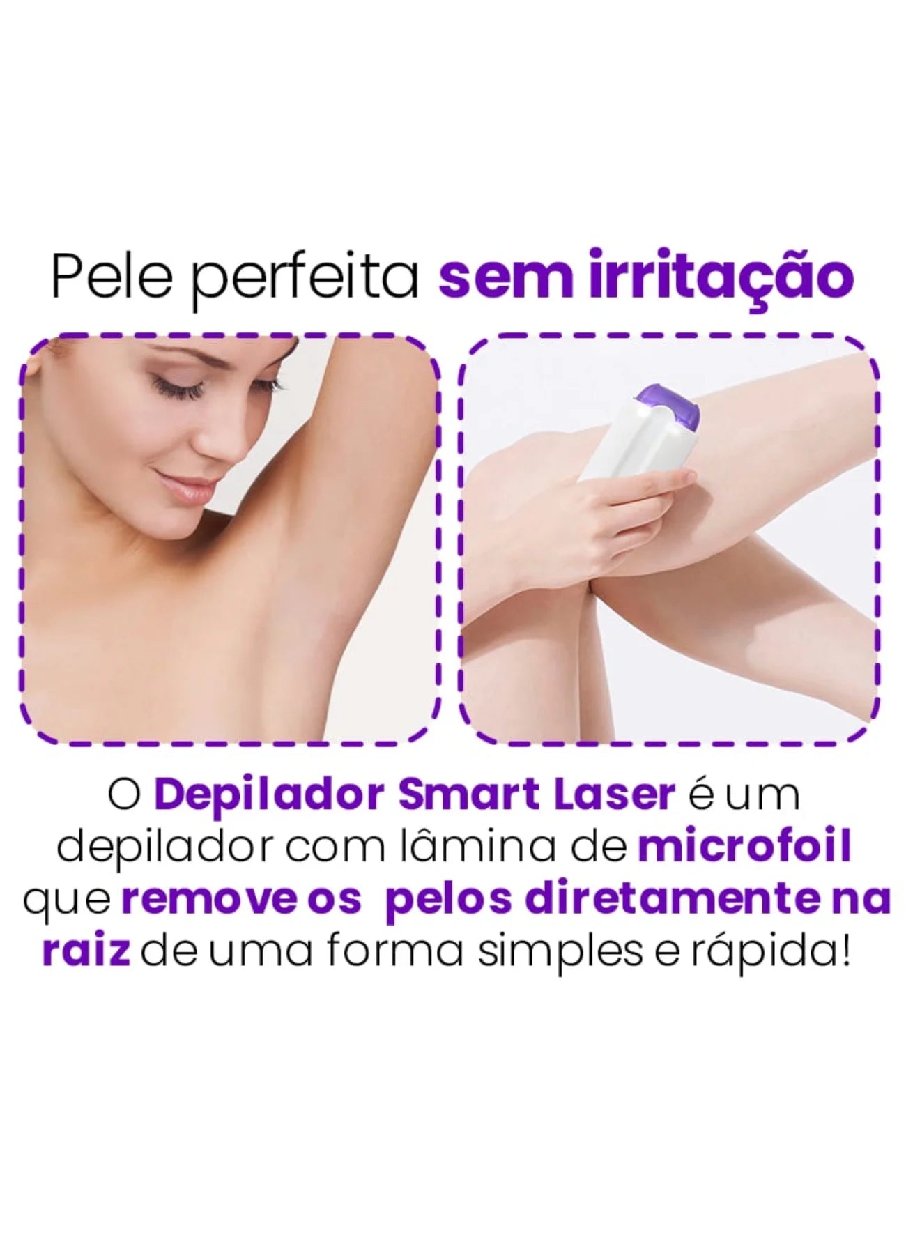 Depilador elétrico 2 em 1 para remoção de pelos faciais e corporais